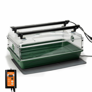 large propagator germination kit with lights, heat mat and thermostat