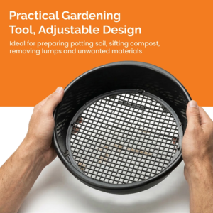 Round Plastic Garden Sieve Adjustable Mesh (4-10mm) - Image 3