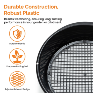 Round Plastic Garden Sieve Adjustable Mesh (4-10mm) - Image 4
